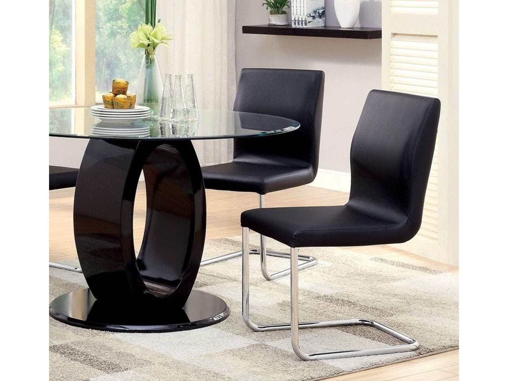 Lodia Black Round Dining Table