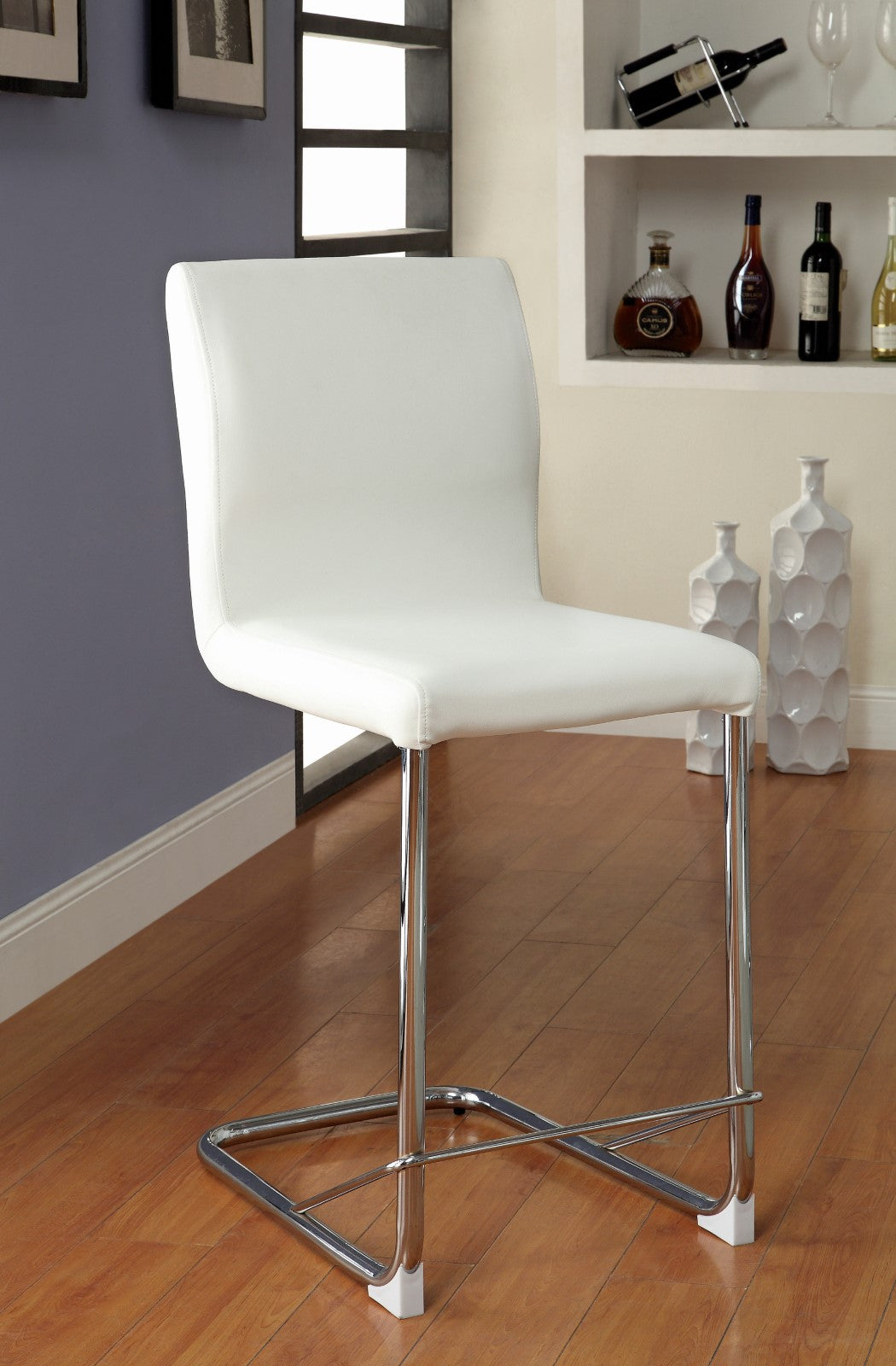 Lodia White 5 Pc. Round Counter Height Dining Room Set
