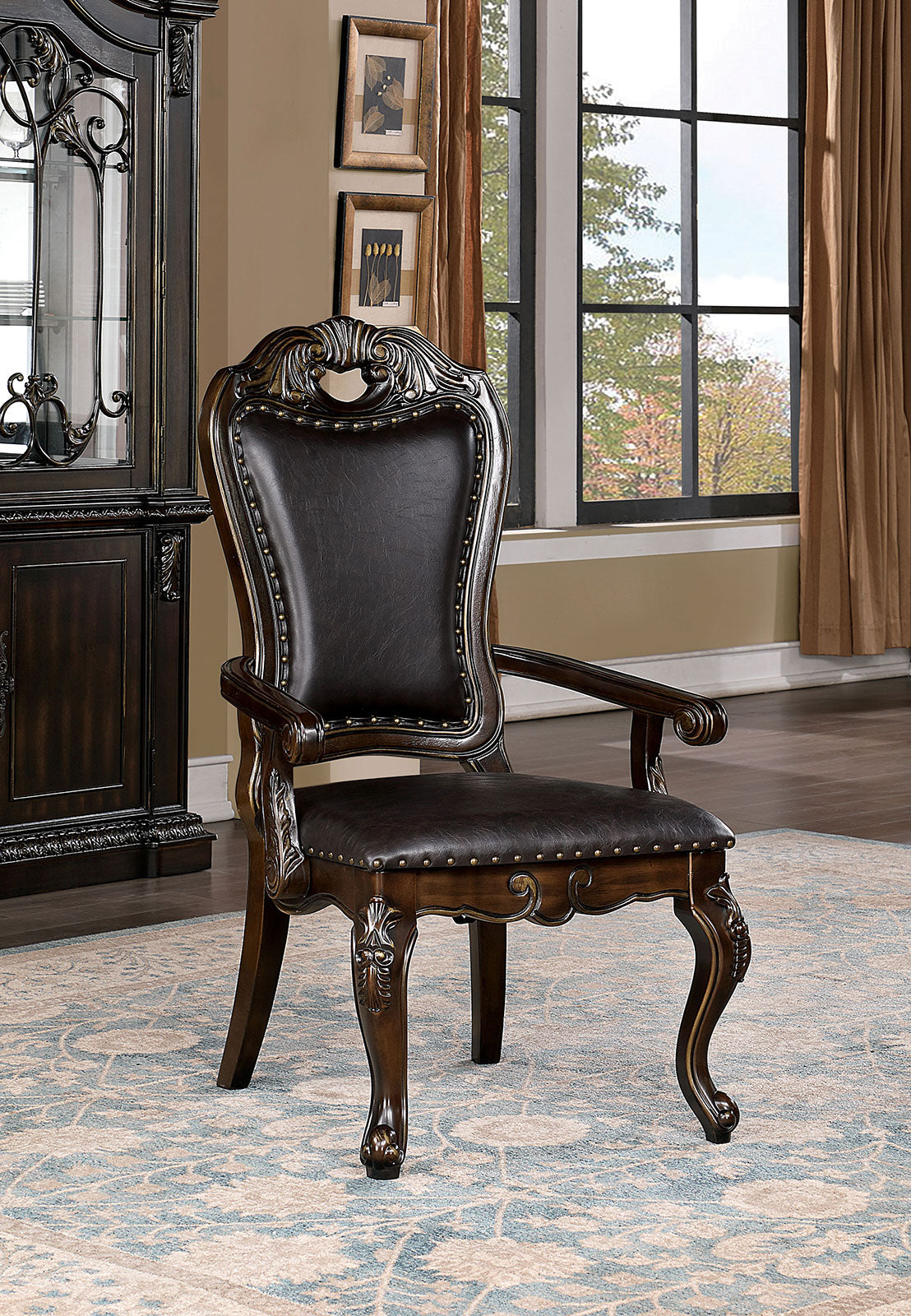 Lombardy Walnut/Dark Brown 7 Pc. Dining Room Set