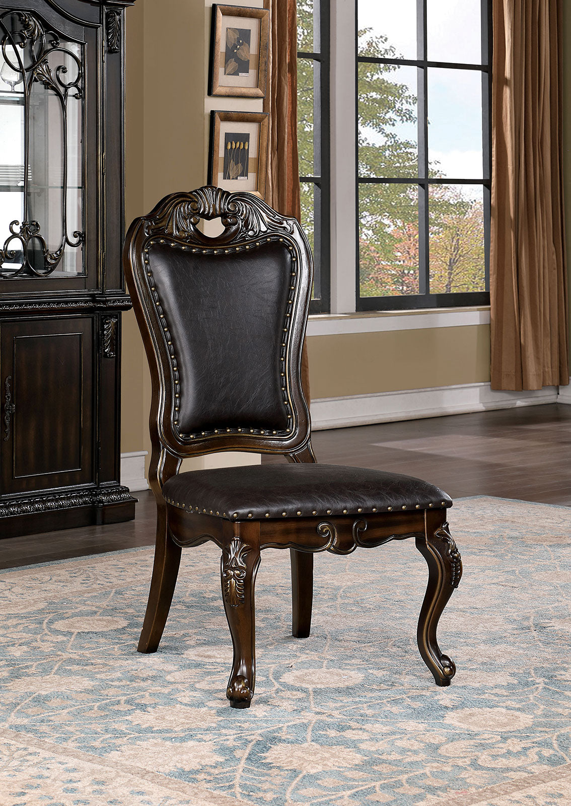 Lombardy Walnut/Dark Brown 9 Pc. Dining Room Set