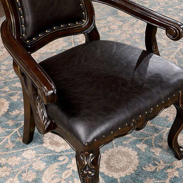 Lombardy Walnut/Dark Brown Arm Chair