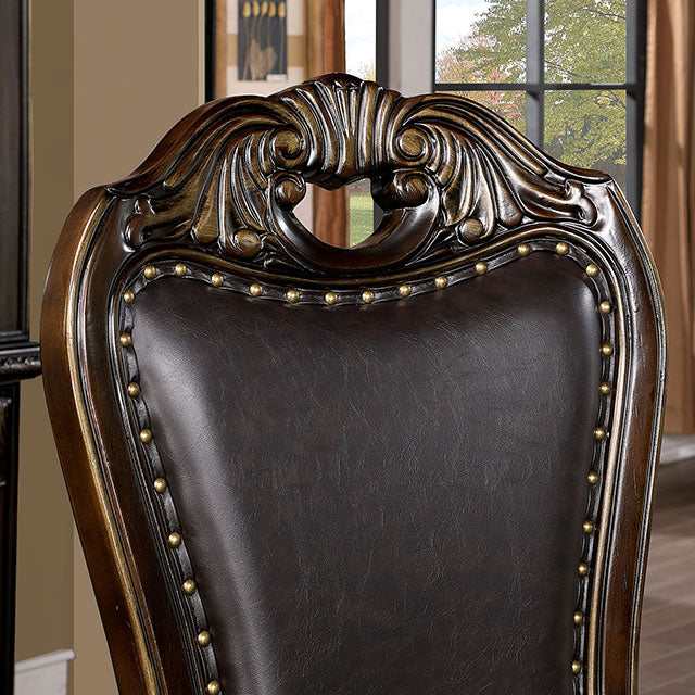 Lombardy Walnut/Dark Brown Side Chair