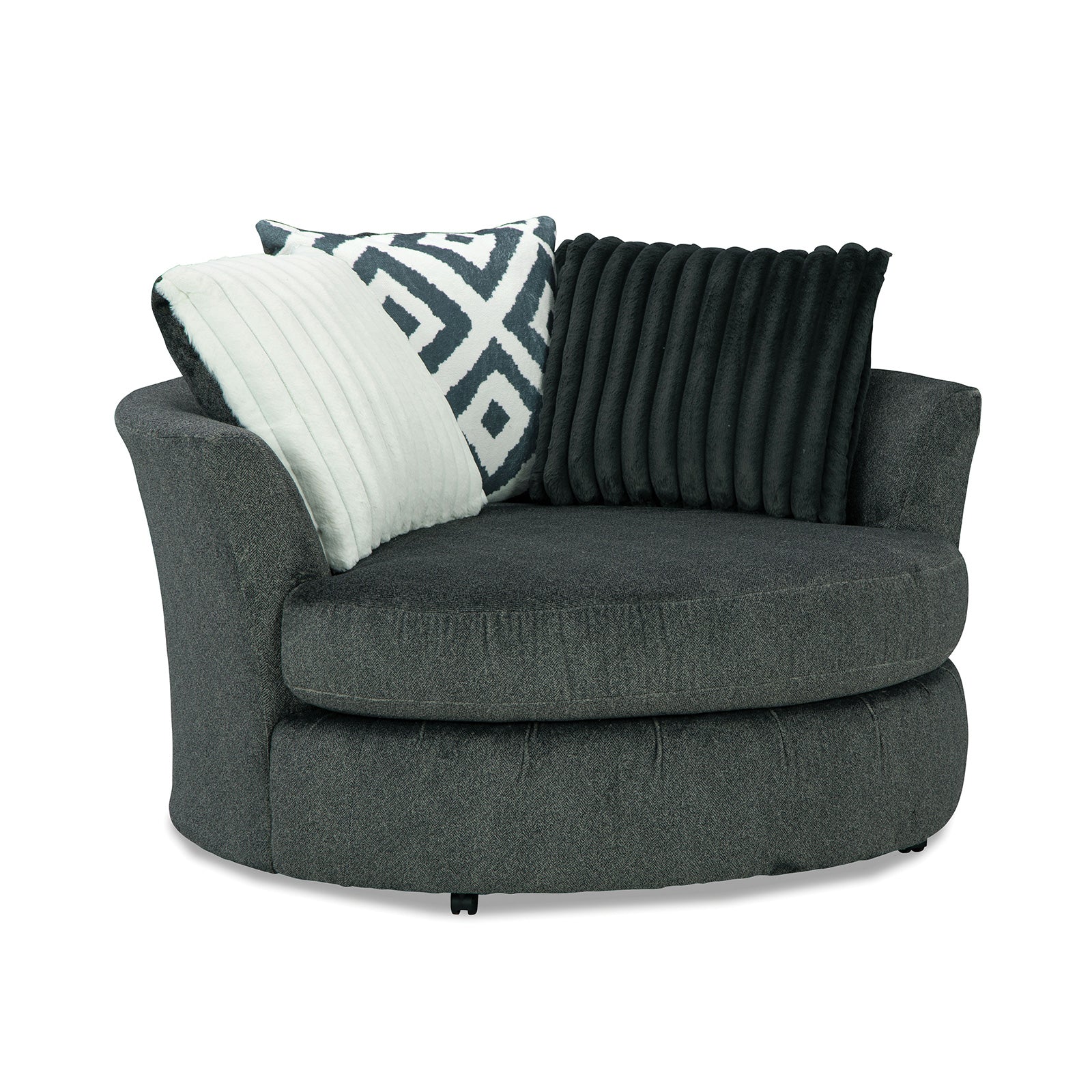 Loughlin Gun Metal Swivel Chair