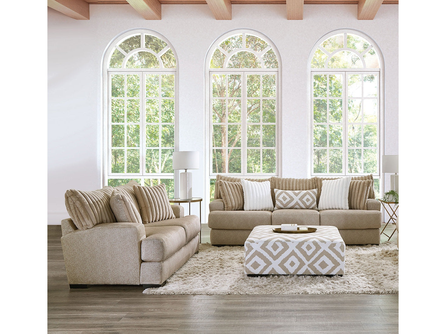 Loughlin Light Brown Sofa & Loveseat