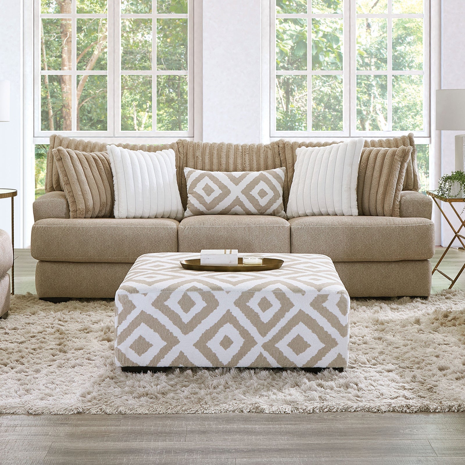 Loughlin Light Brown Sofa & Loveseat