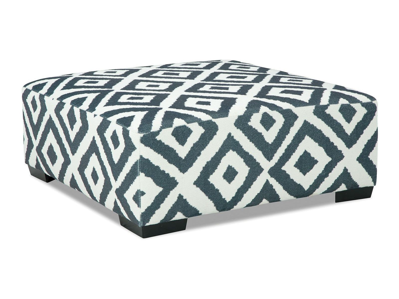 Loughton Gun Metal/Ivory Ottoman