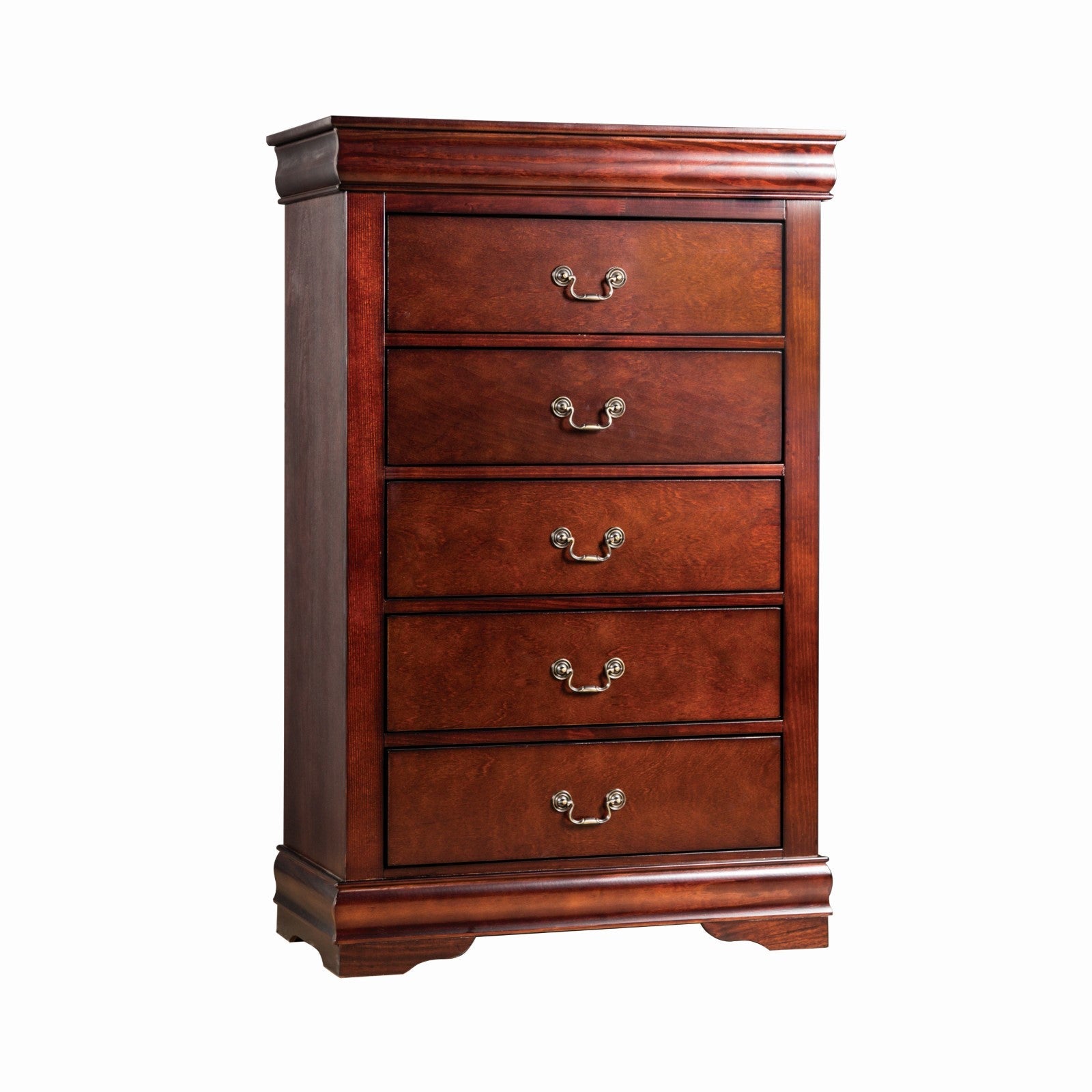 Louis Philippe Dark Cherry 5 Pc. Queen Bedroom Set w/ 2NS