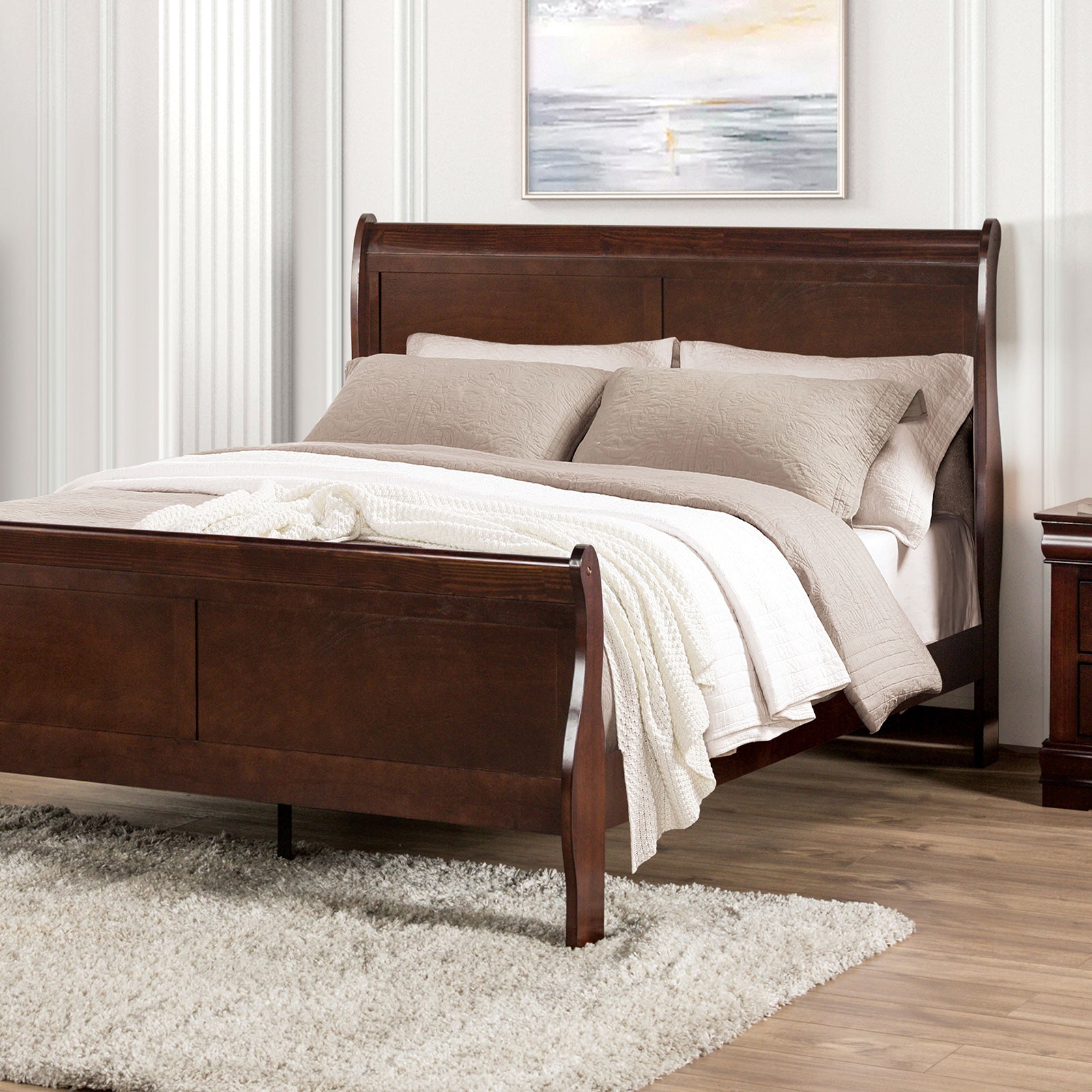 Louis Philippe Dark Cherry 5 Pc. Queen Bedroom Set w/ Chest