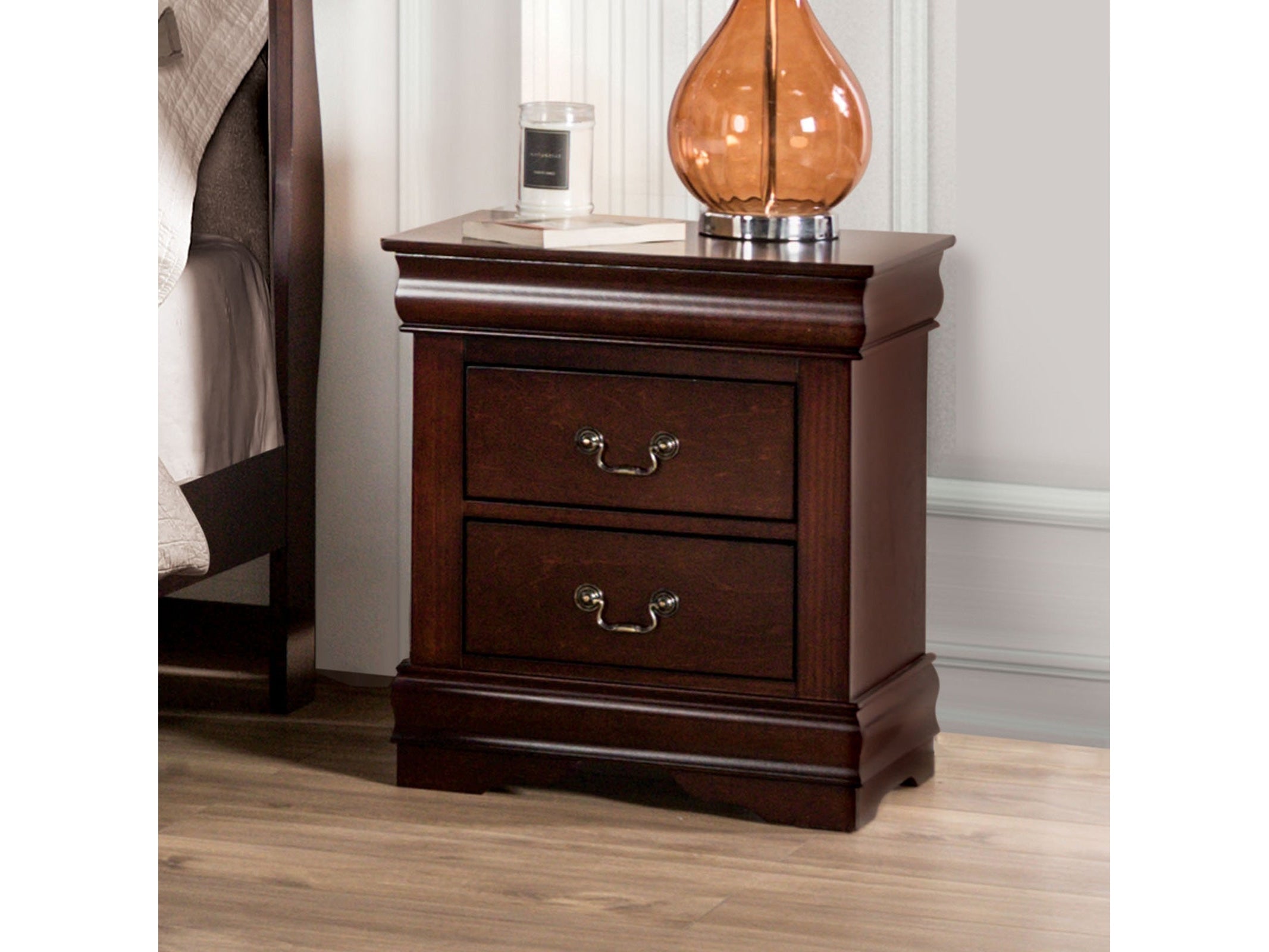 Louis Philippe Dark Cherry Nightstand