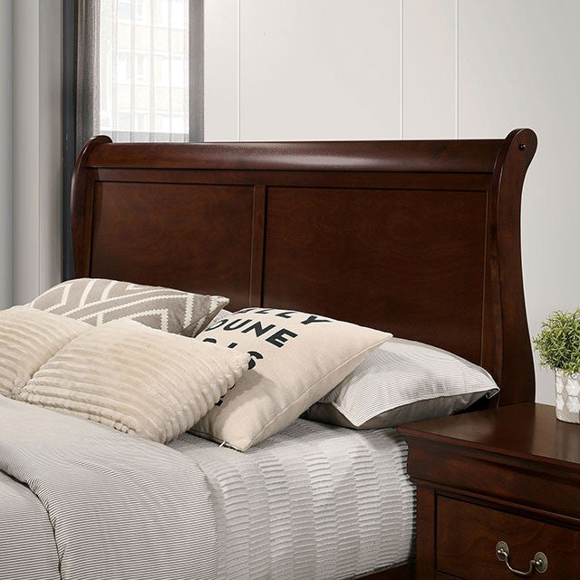 Louis Philippe Dark Cherry Queen Bed