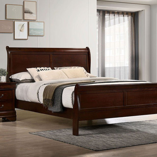 Louis Philippe Dark Cherry Queen Bed