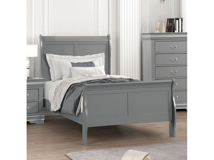 Louis Philippe Gray Twin Bed