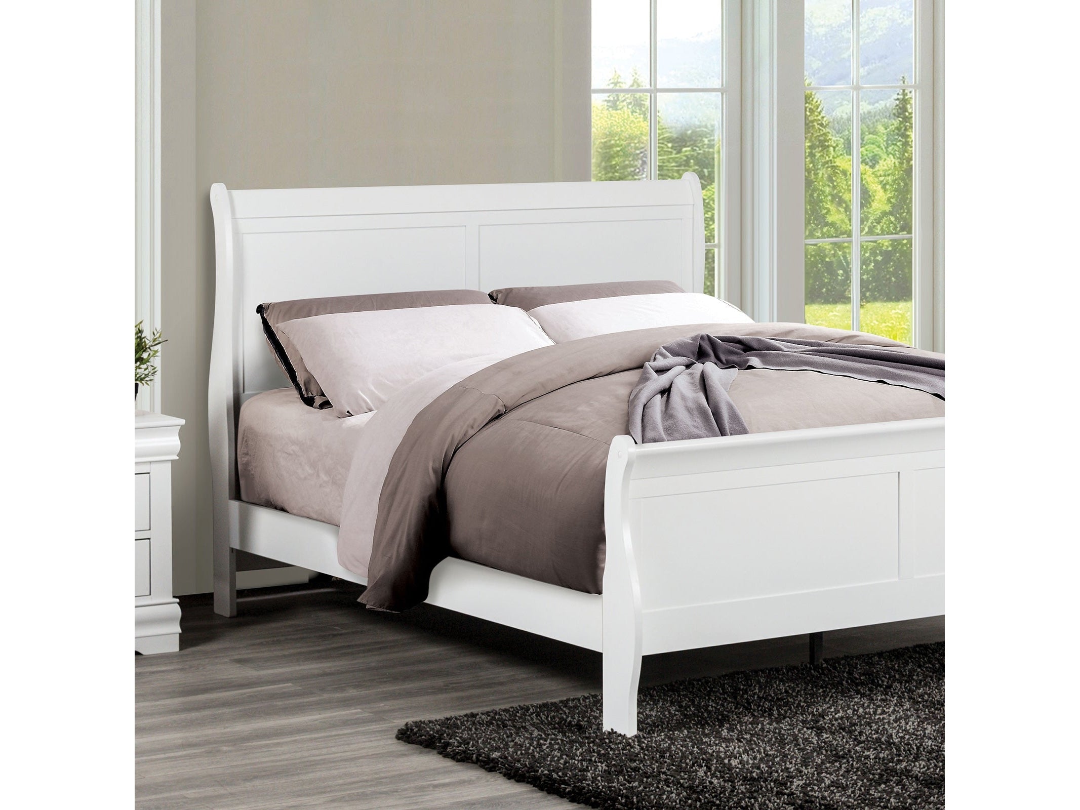 Louis Philippe White Twin Bed