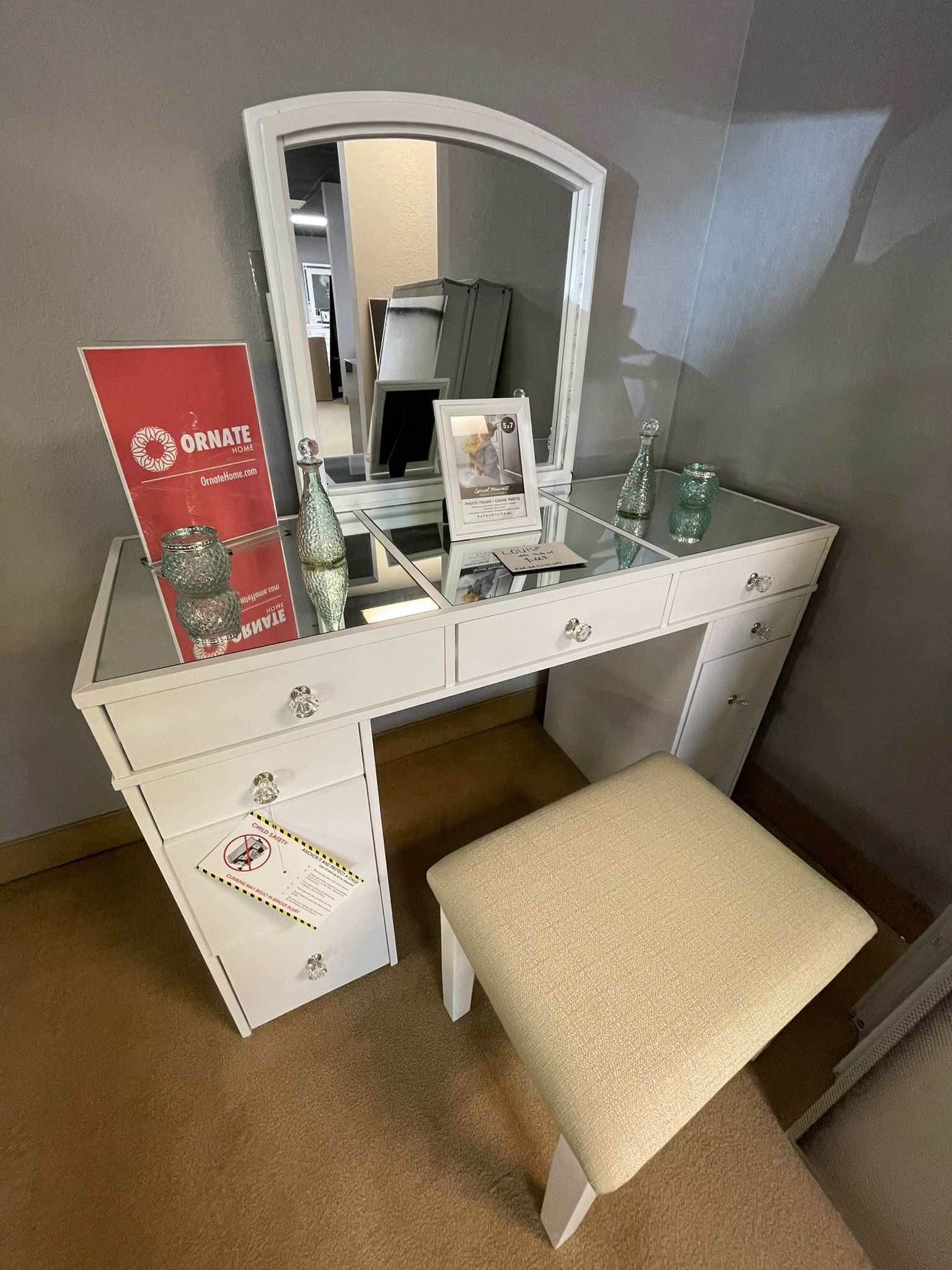Louise White Vanity Set