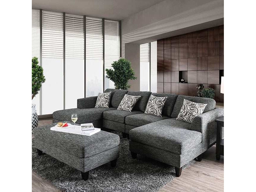 Lowry Gray Sectional & Ottoman