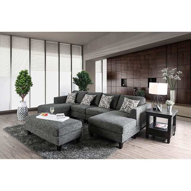 Lowry Gray Sectional & Ottoman