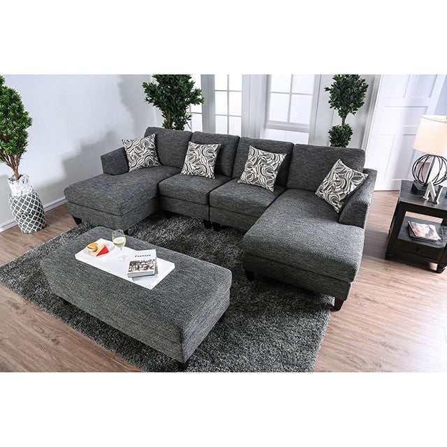 Lowry Gray Sectional & Ottoman