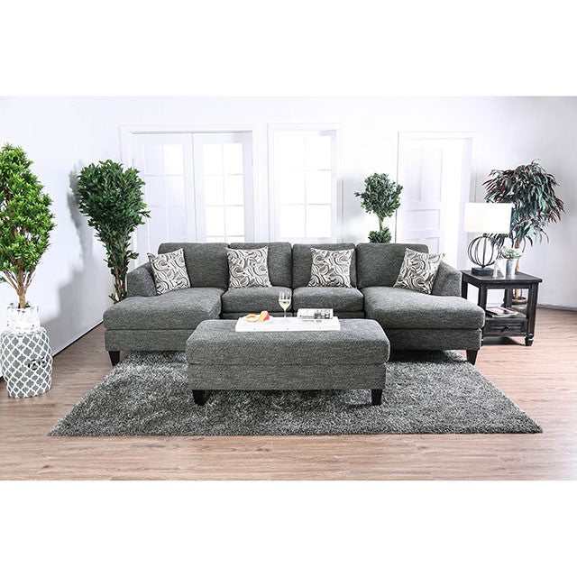 Lowry Gray Sectional & Ottoman