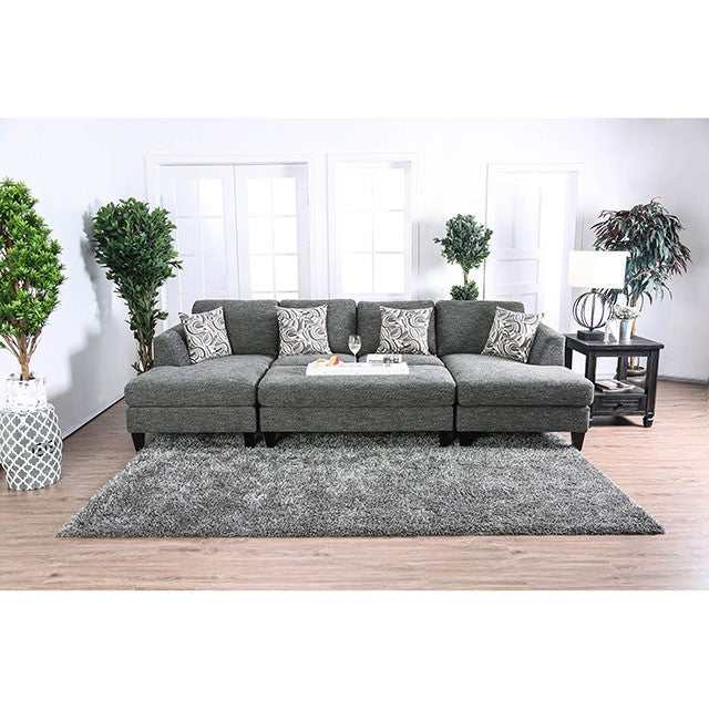 Lowry Gray Sectional & Ottoman