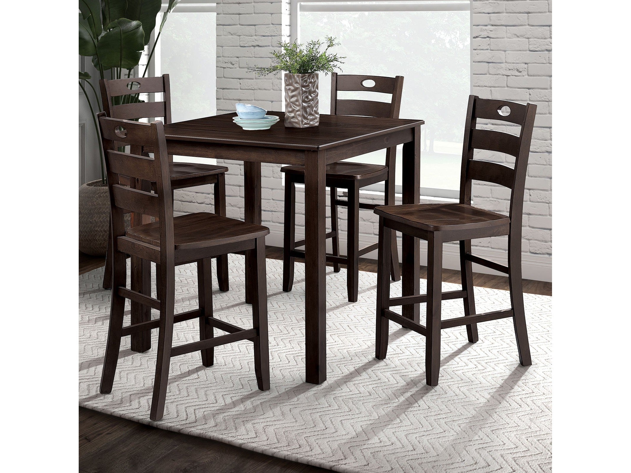 Lubbock Expresso Counter Height Dining Set