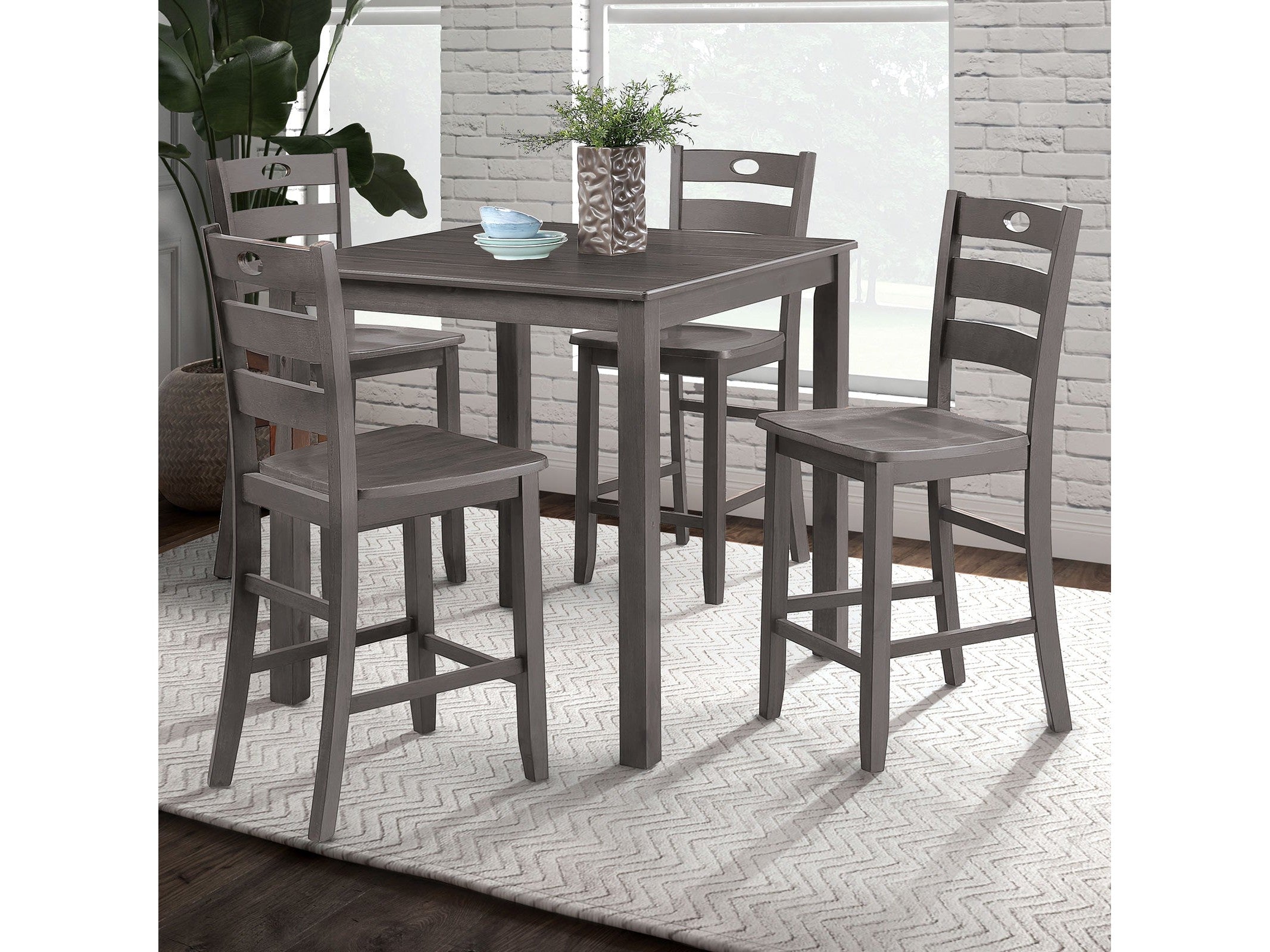Lubbock Gray Counter Height Dining Set
