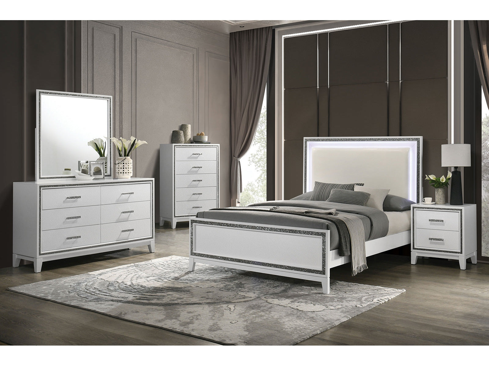 Lucida White E.King Bed