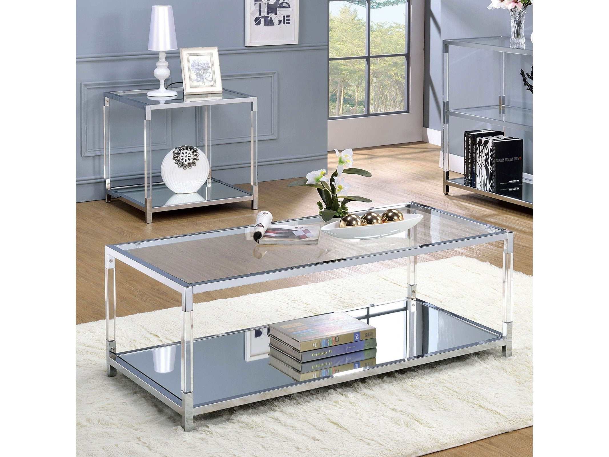 Ludvig Chrome & Clear Coffee Table