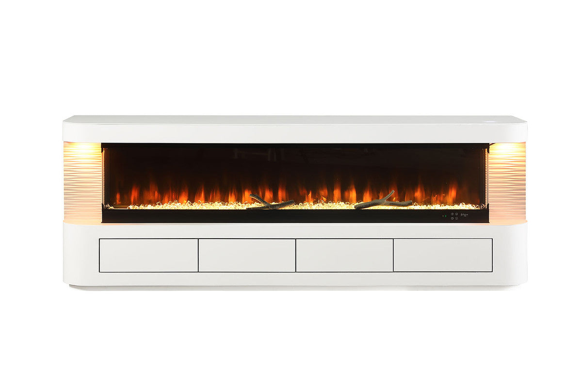 Luken White 71" TV Stand w/ Electric Fireplace