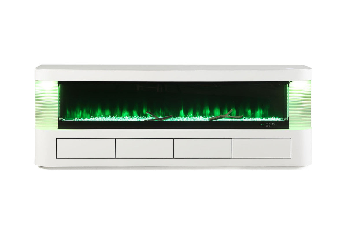 Luken White 71" TV Stand w/ Electric Fireplace