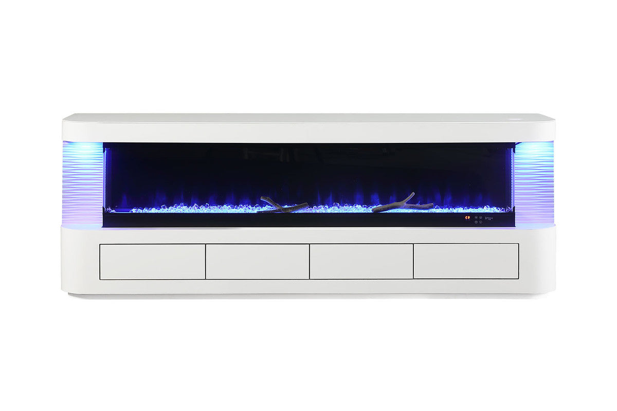 Luken White 71" TV Stand w/ Electric Fireplace