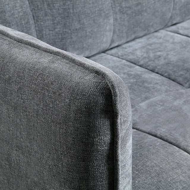 Lynda Dark Gray Loveseat w/ Pillows