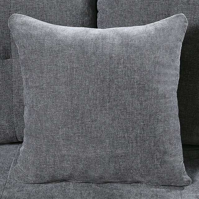 Lynda Dark Gray Loveseat w/ Pillows