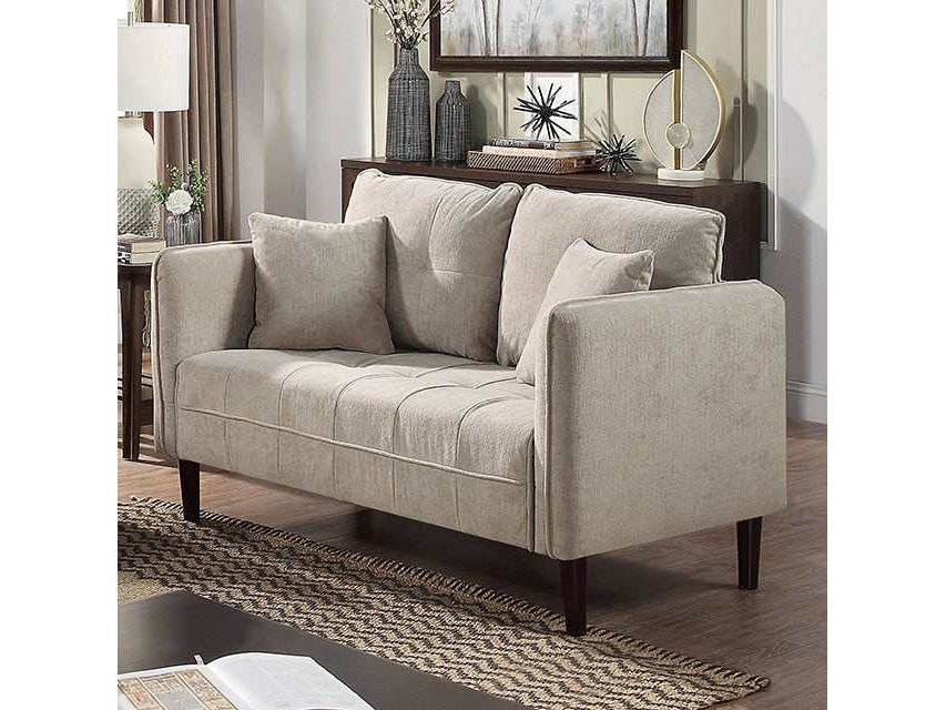 Lynda Light Gray Loveseat w/ Pillows