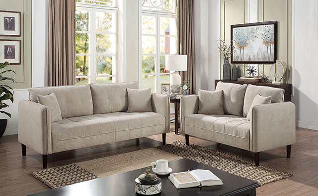 Lynda Light Gray Loveseat w/ Pillows