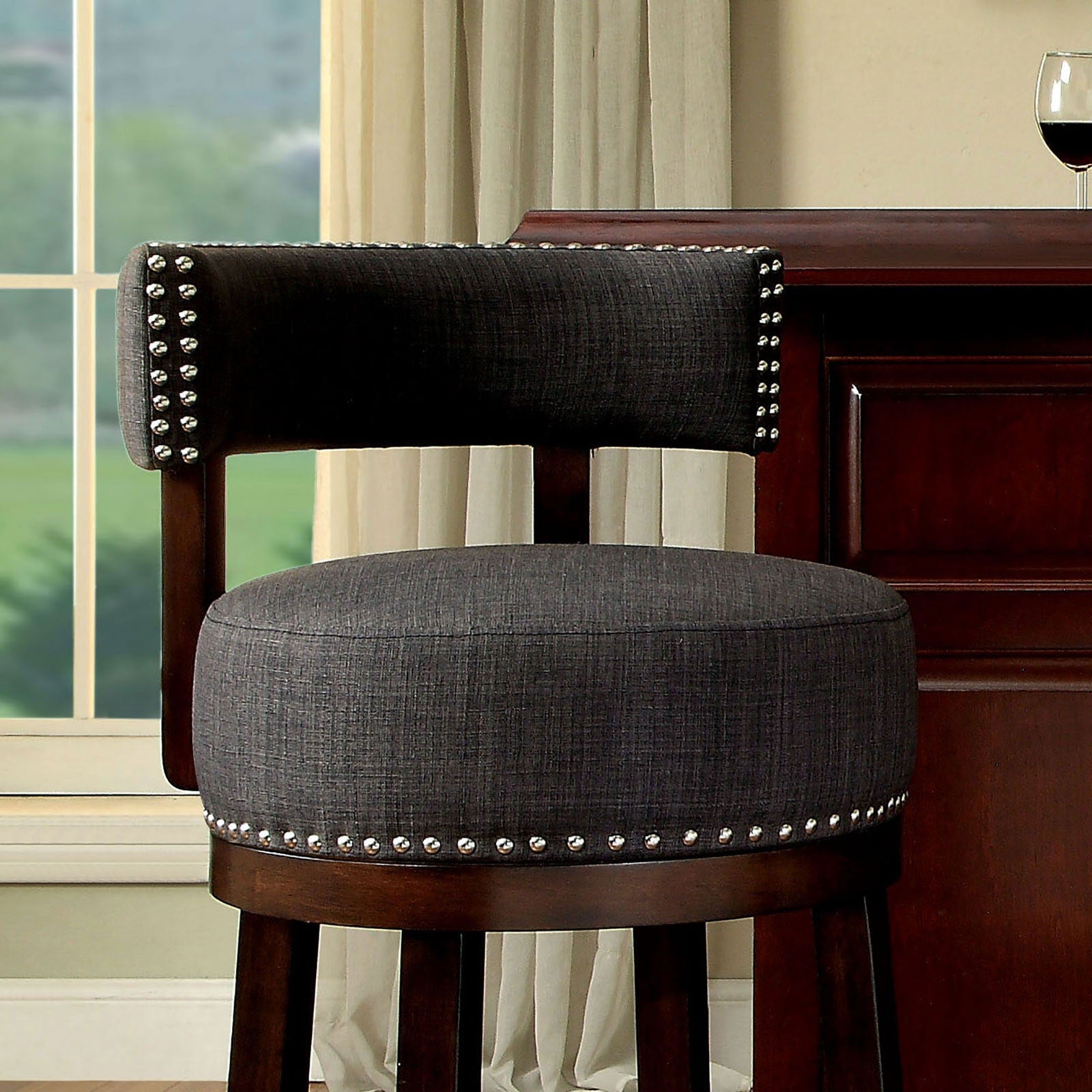 Lynsey Dark Oak/Gray 29" Bar Stool