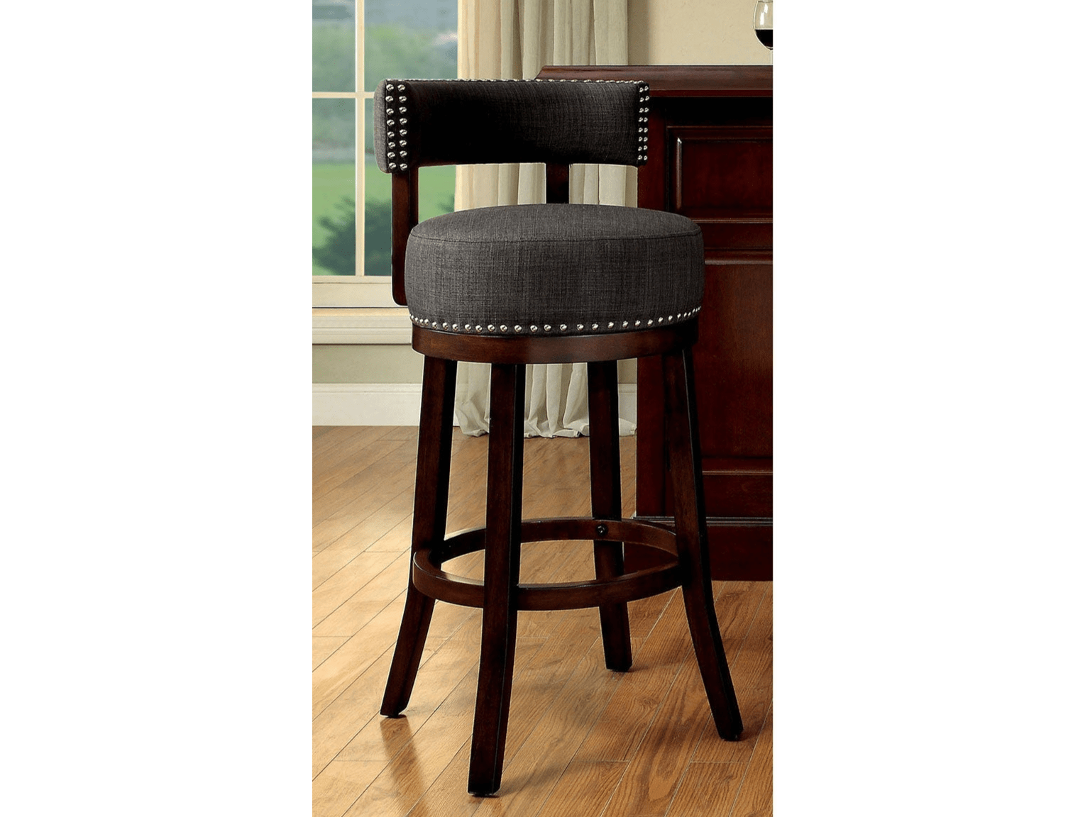Lynsey Dark Oak/Gray 29" Bar Stool