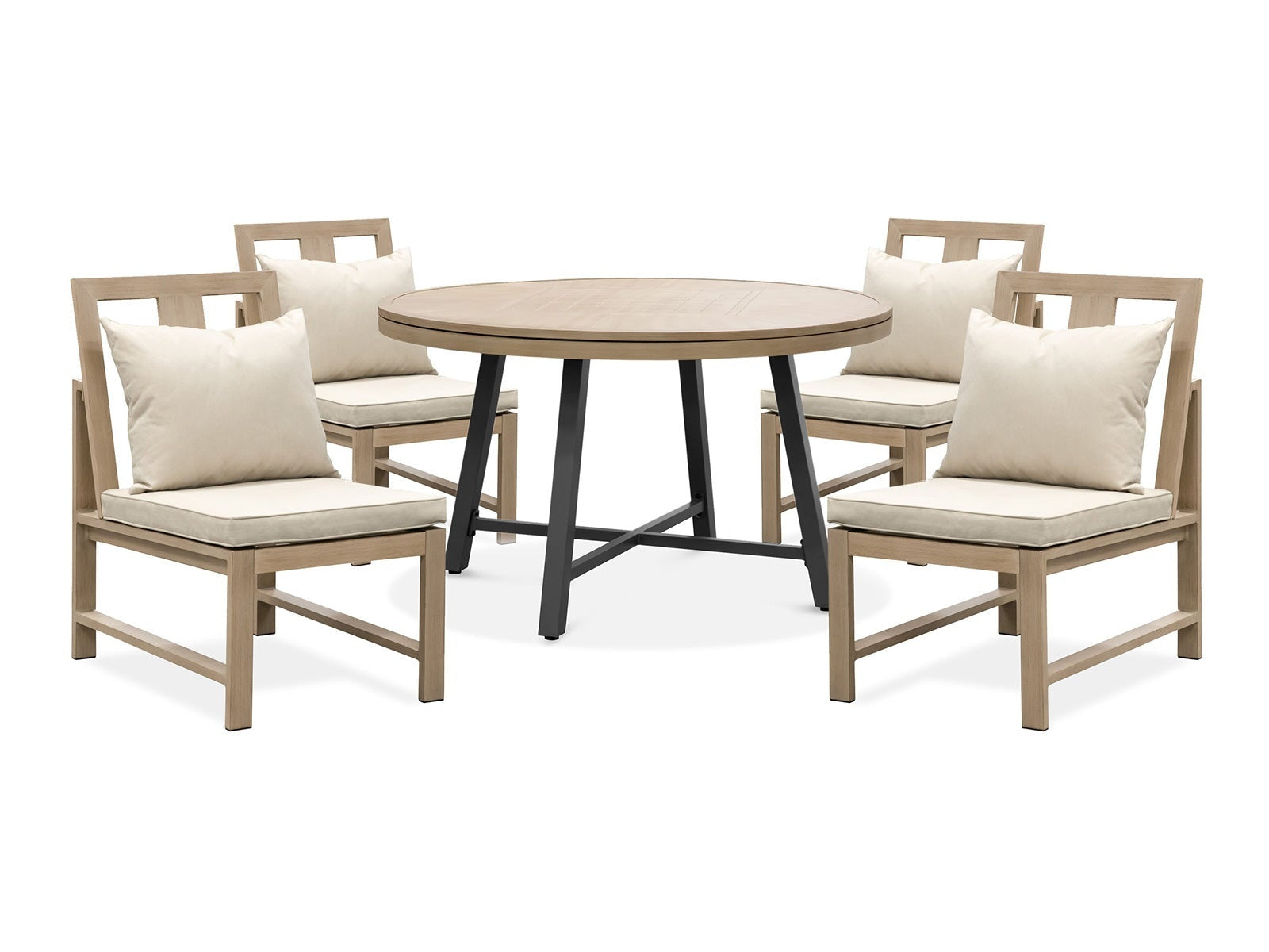 Lyon Gun Metal/Beige 7 Piece Patio Set
