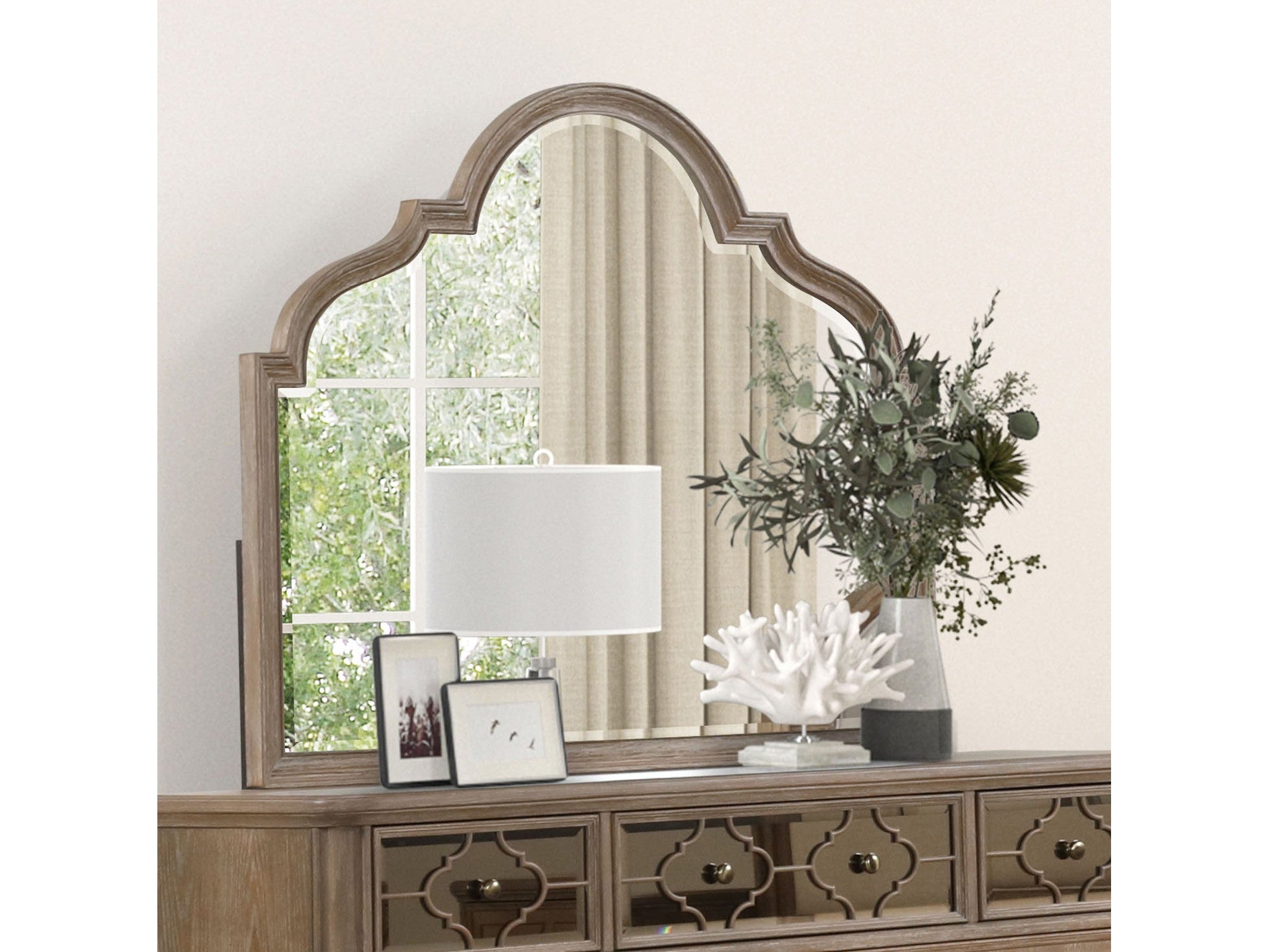 Lyris  Rustic Oak Mirror