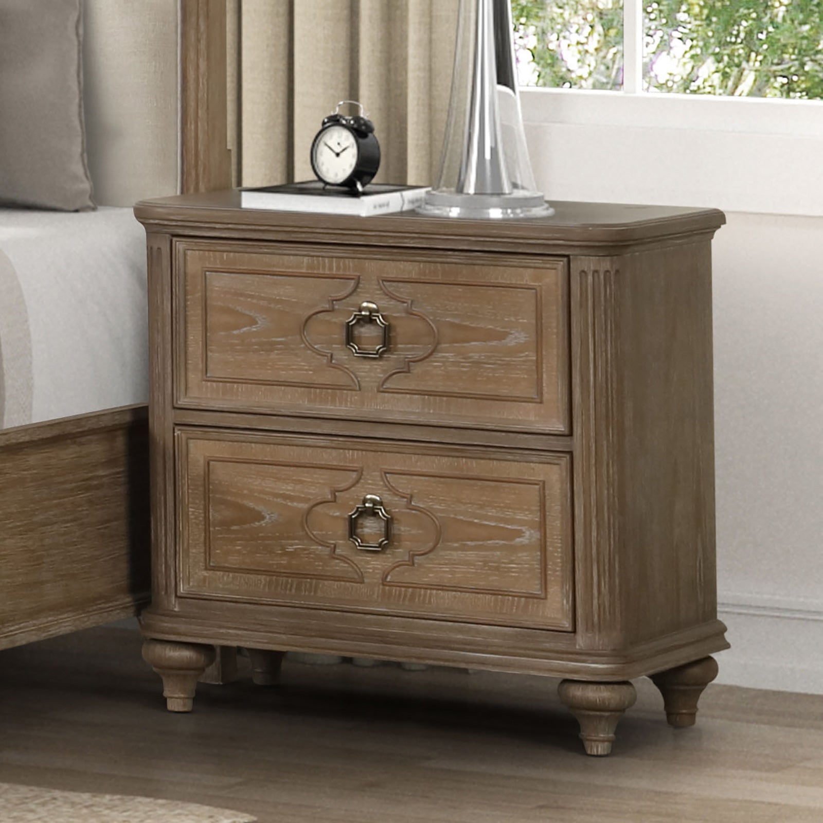 Lyris  Rustic Oak Nightstand