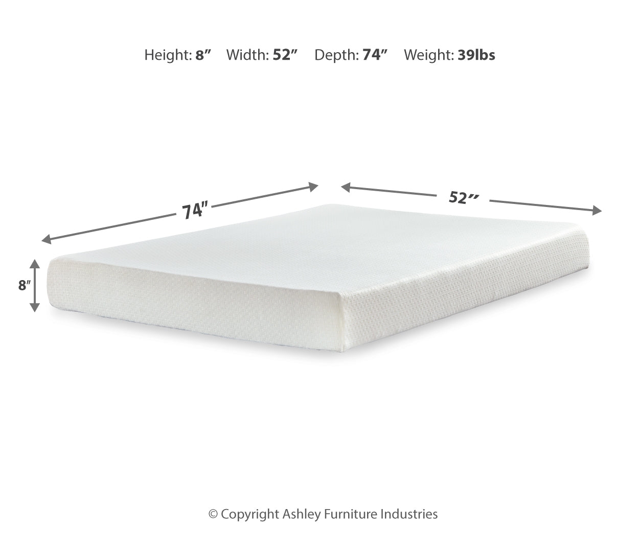 Chime 8 Inch Memory Foam Full Mattress