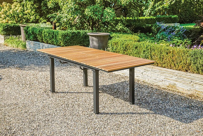 Mackay Beige/Natural Teak 5 Piece Patio Dining Set