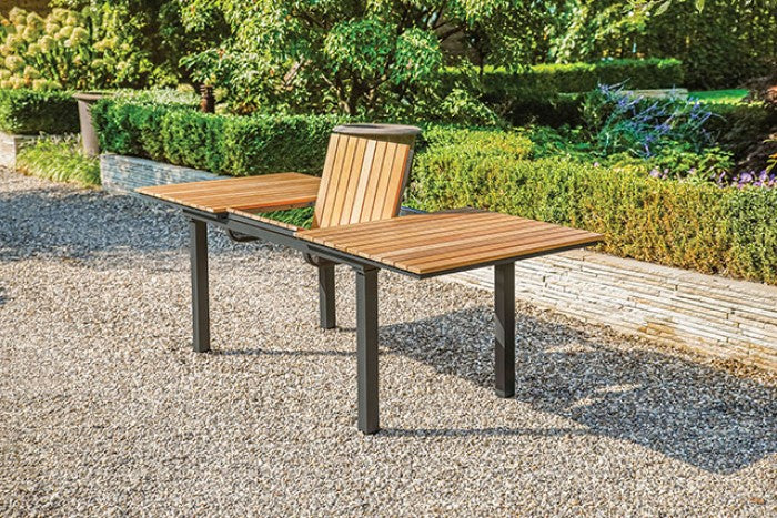 Mackay Beige/Natural Teak 7 Piece Patio Dining Set