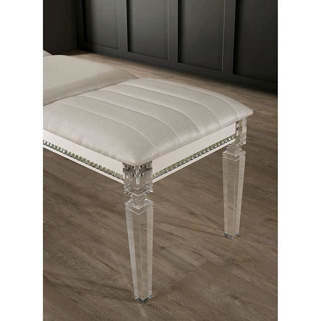Maddie Pearl White Bench