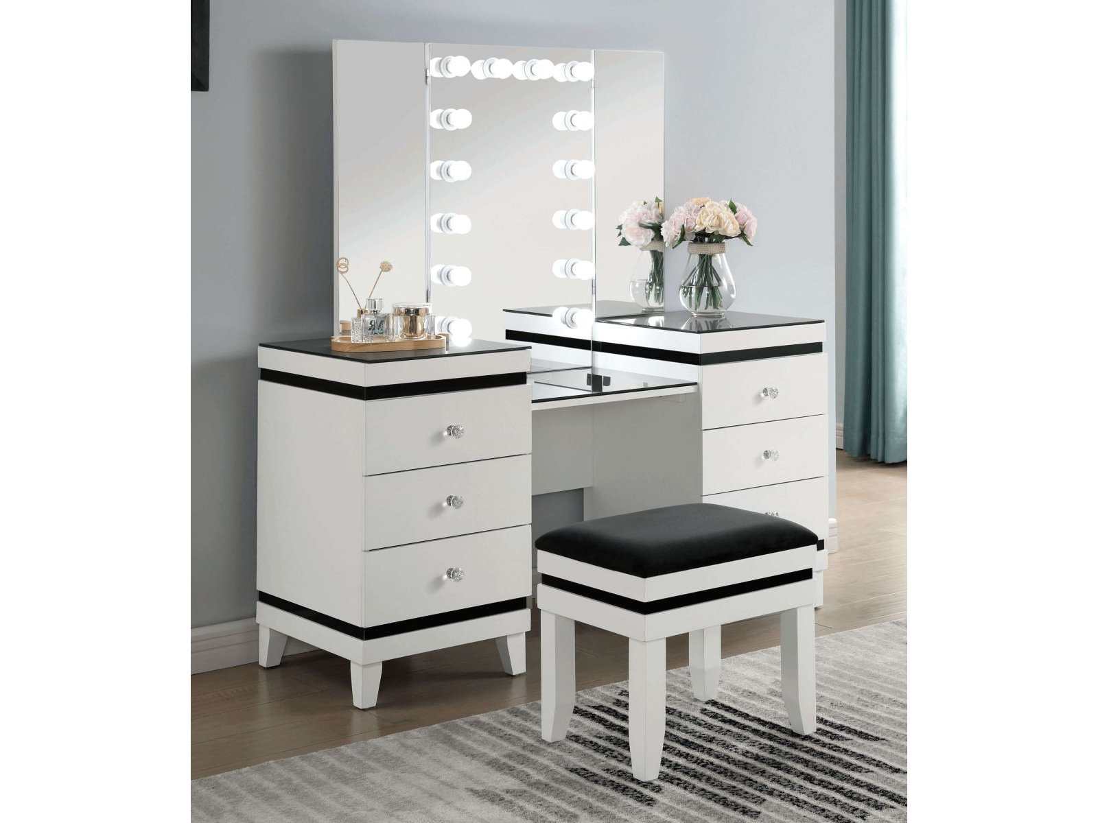 Madonna White & Black Vanity Set