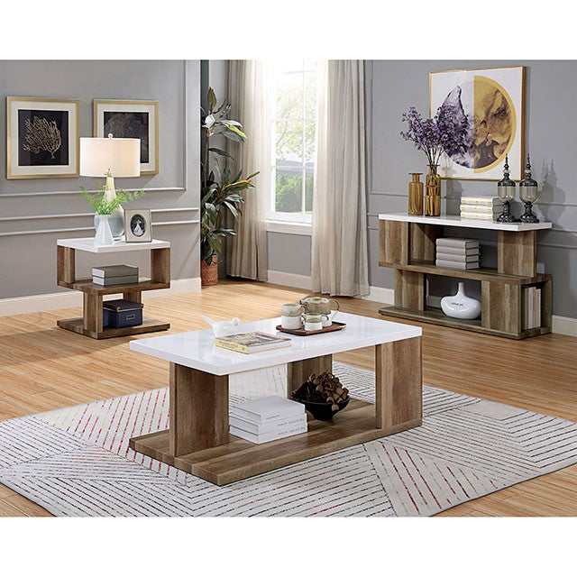 Majken White/Natural Tone Sofa Table