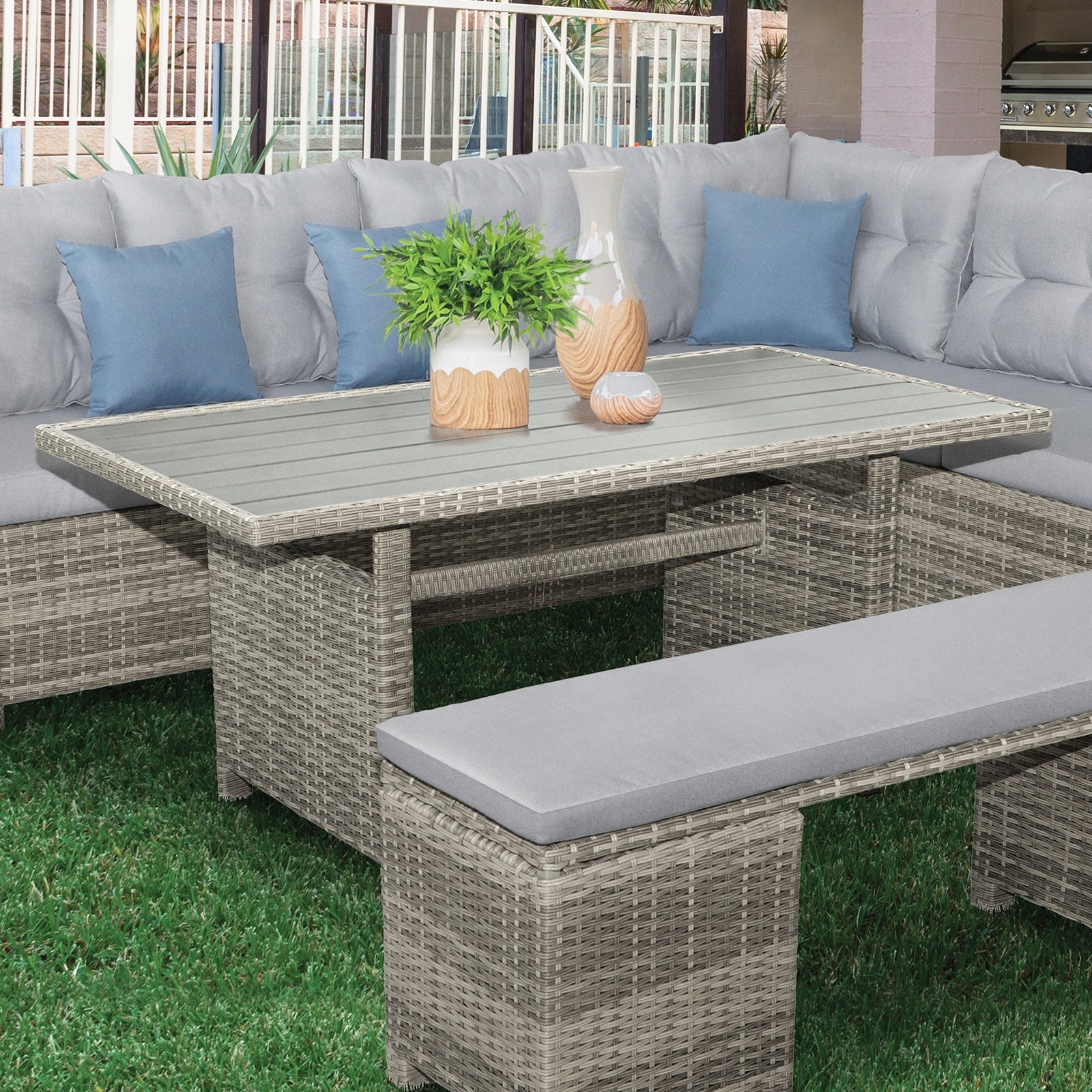 Malia Gray 6 Piece Patio Dining Set