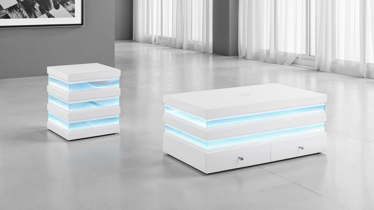 Maloy White Rect Cocktail Table