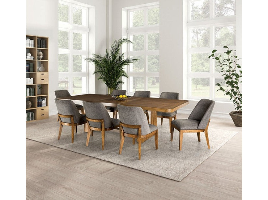 Mandal Chestnut/Gray 9 Piece Dining Set