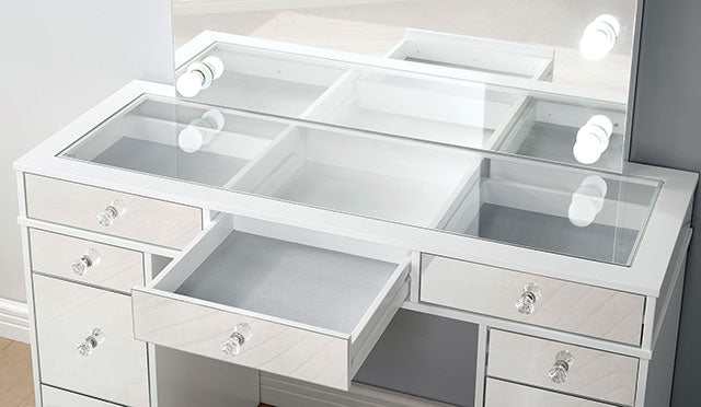Margret White/Gray Vanity Set
