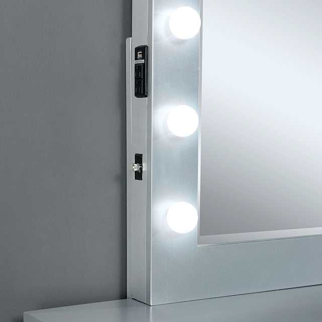 Margret White/Gray Vanity Set